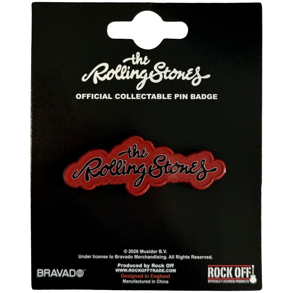The Rolling Stones - Script Logo Pin - Red/Black